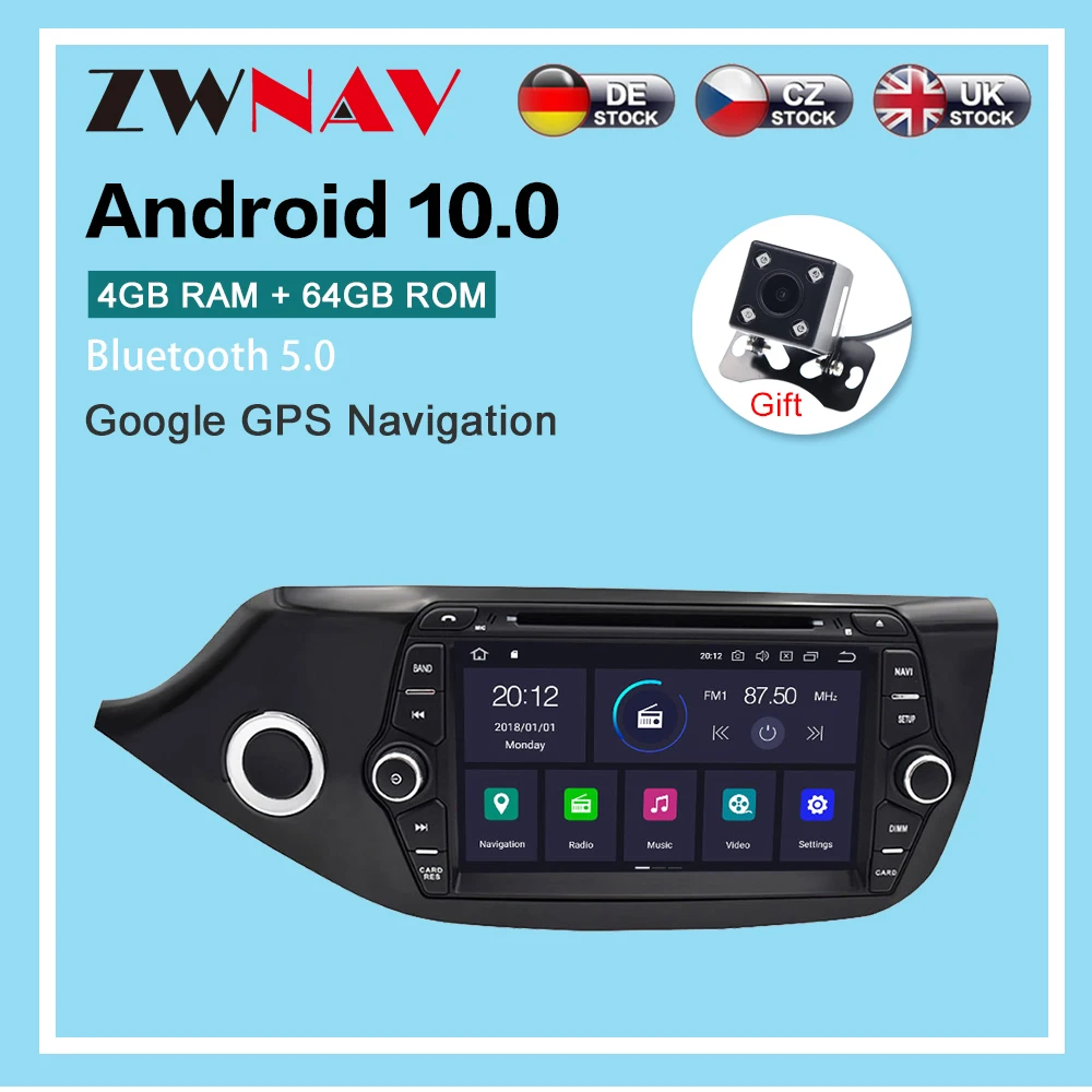 

Android 10.0 4+64GB DVD player Radio GPS Navigation for KIA CEED 2013-2016Multimedia Player Radio stereo player headunit dsp isp