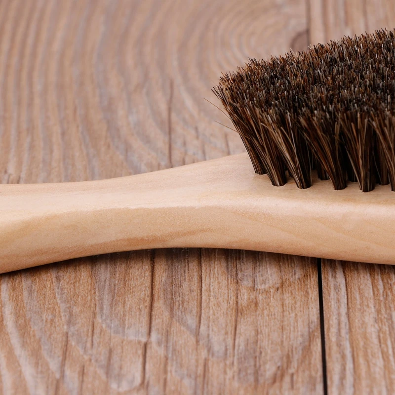 Genuine Horsehair Brush for Boot Shoe Shine Cleaner Polish