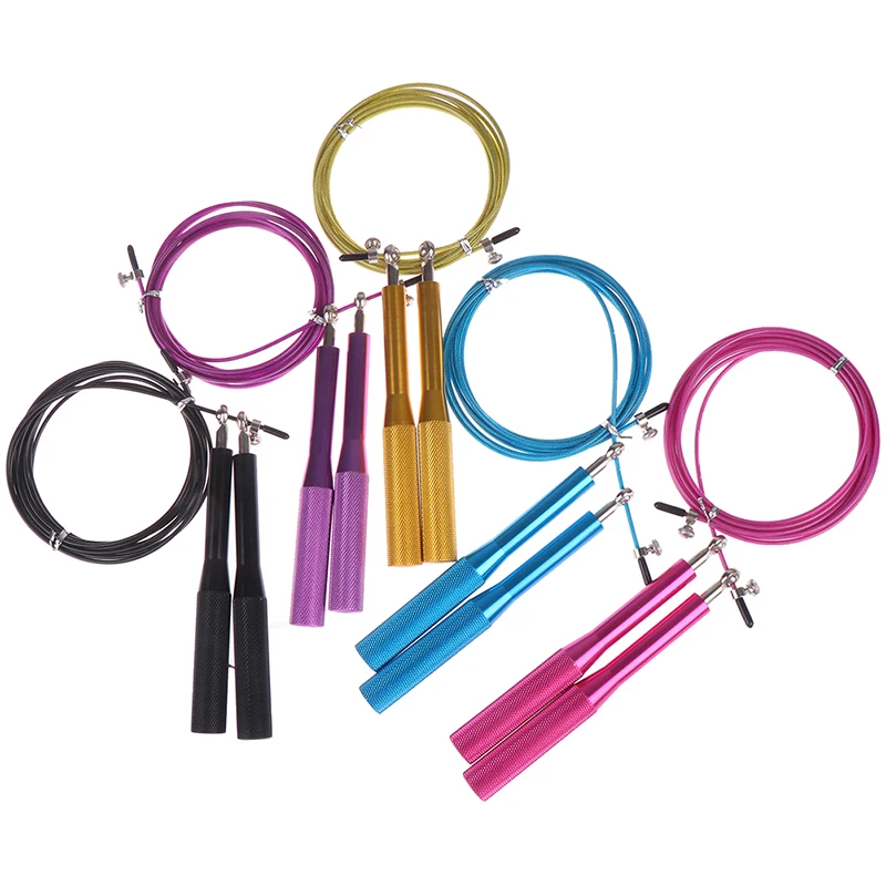 1 Pcs Adjustable Jumping Rope Aluminum Alloy Handle Wire Rope Skipping Training