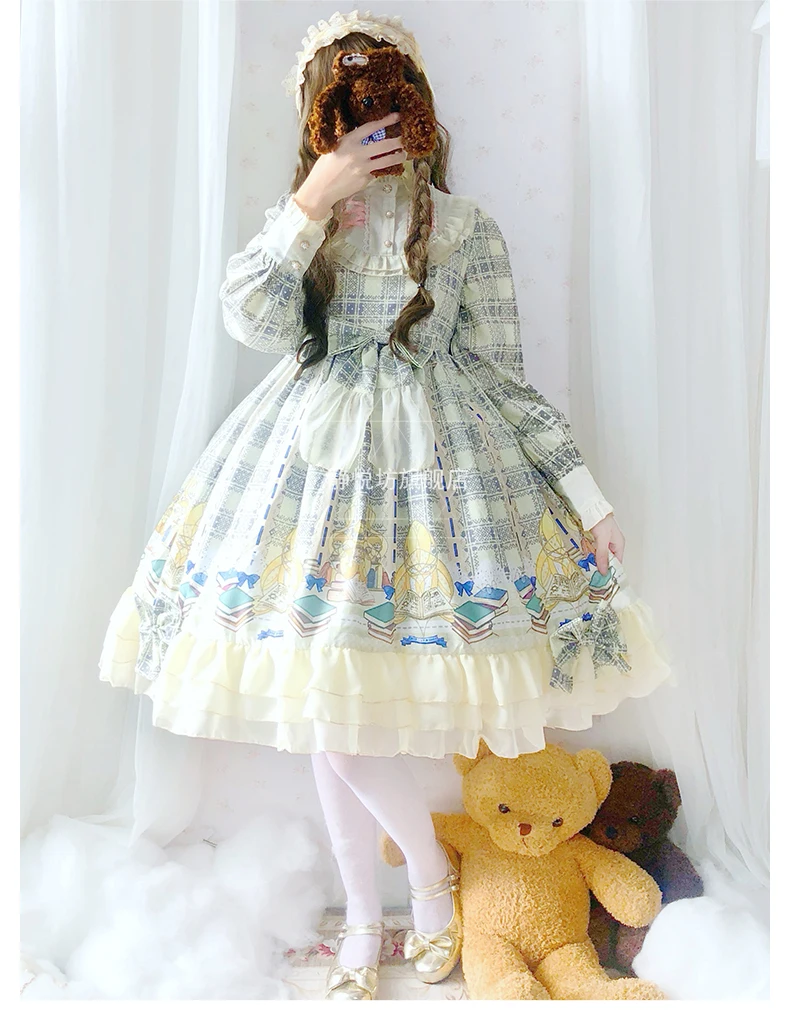 Японское платье принцессы, милое винтажное платье в стиле Лолиты с бантом, милое платье в викторианском стиле, платье в готическом стиле