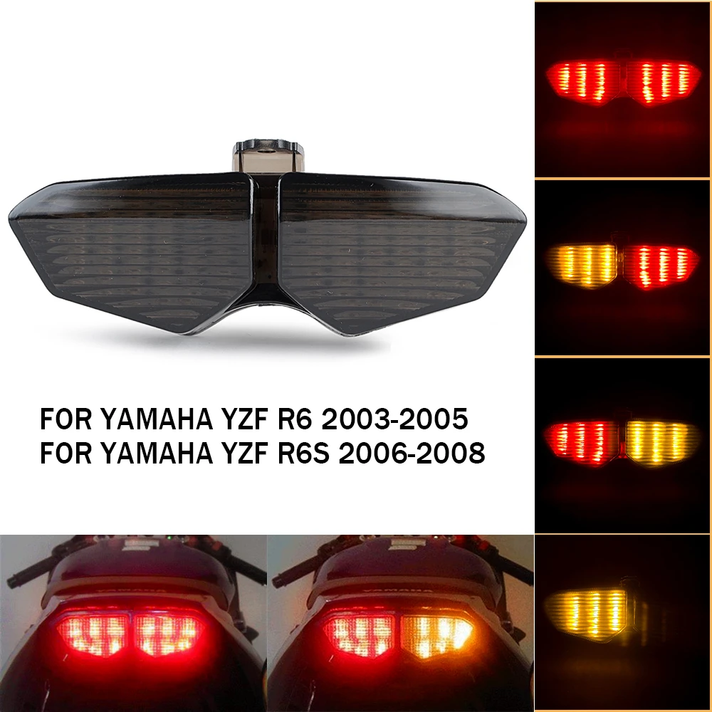 Feu arrière fumé clignotant intégré tail light yamaha YZF R6 2003 04 05 