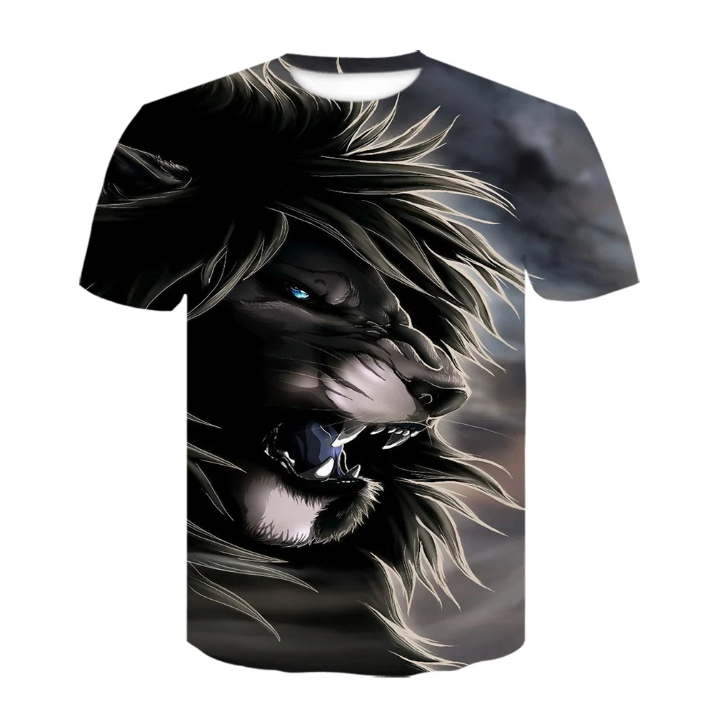 Мужская футболка с 3D принтом волка повседневная мужская от известного бренда
