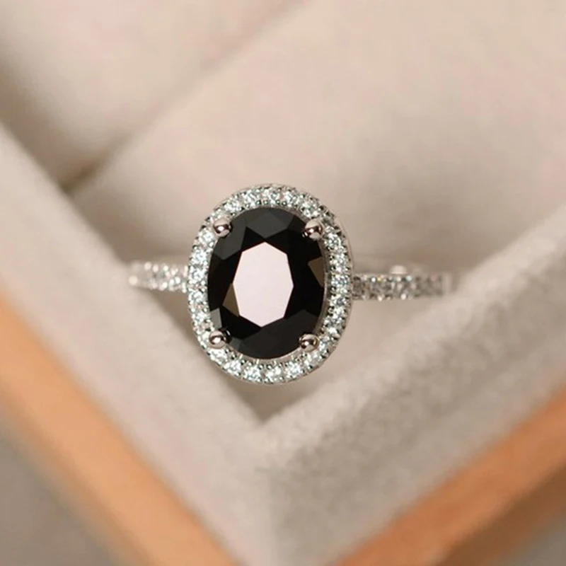 Classical Oval Crystal Zircon Stone Ring High Quality Copper Multicolor Wedding Band Jewelry Promise Engagement Rings For Women