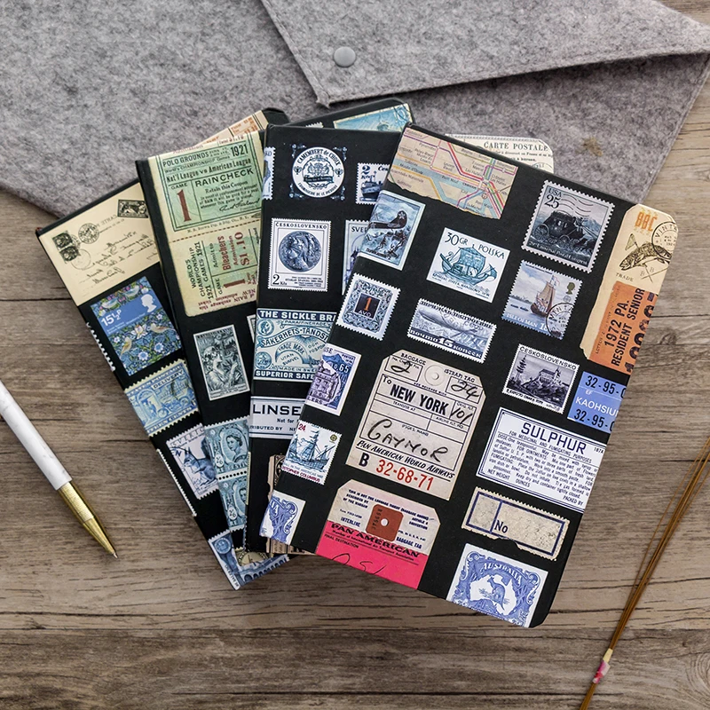 

Retro Notebook Retro Bullet Journal Illustration Kraft Paper Scrapbooking Stamps Book Stationery Vintage School Office Supply