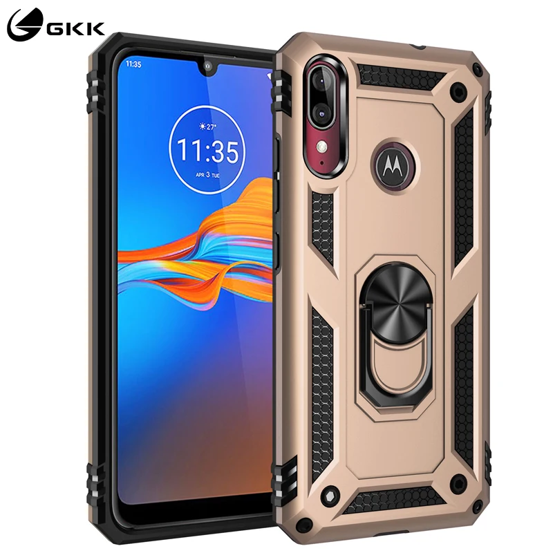 Metal Ring Bracket Phone cases For MOTO E6 Plus Case Cover luxury Business Shockproof back shell moto e6 Covers coque | Мобильные