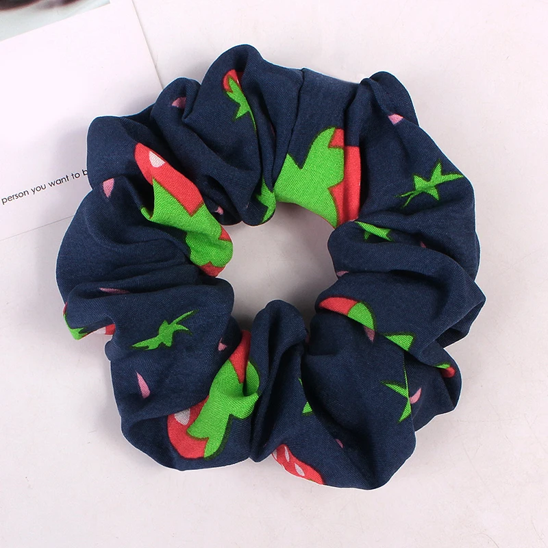 dark blue Корейский женский ободок для волос для девочек, полосатые женские резинки для волос, конский хвост, Женский держатель, веревка с ананасовым принтом, аксессуары для волос - Цвет: dark blue