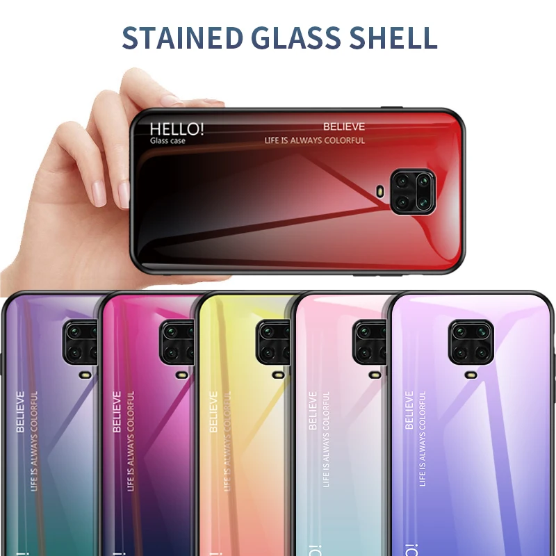 Градиентный чехол из закаленного стекла для Xiaomi Redmi Note 9 Pro 9S роскошный защитный