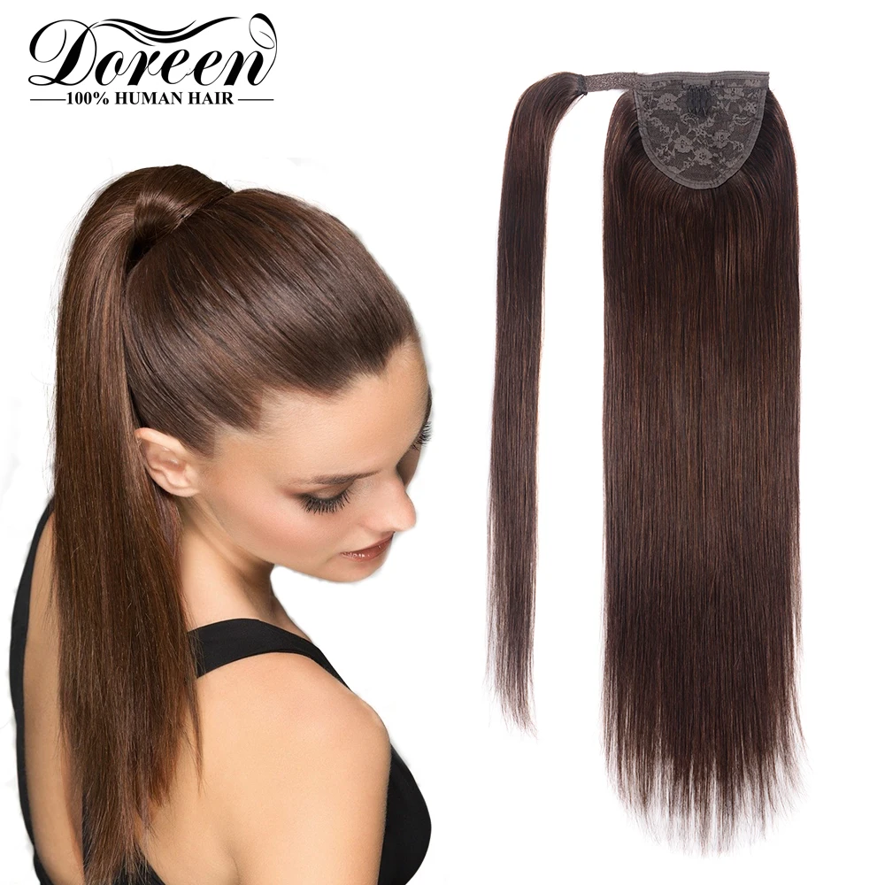 Волосы для наращивания на заколках Dorren Ponytail прямые человеческие волосы Remy