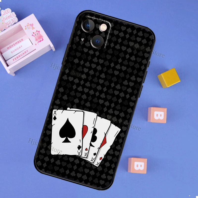 Ace of Spades Poker Case For iPhone 13 Pro Max 12 mini XS X XR Phone Cover For iPhone 11 Pro Max 8 7 Plus Case mous wallet