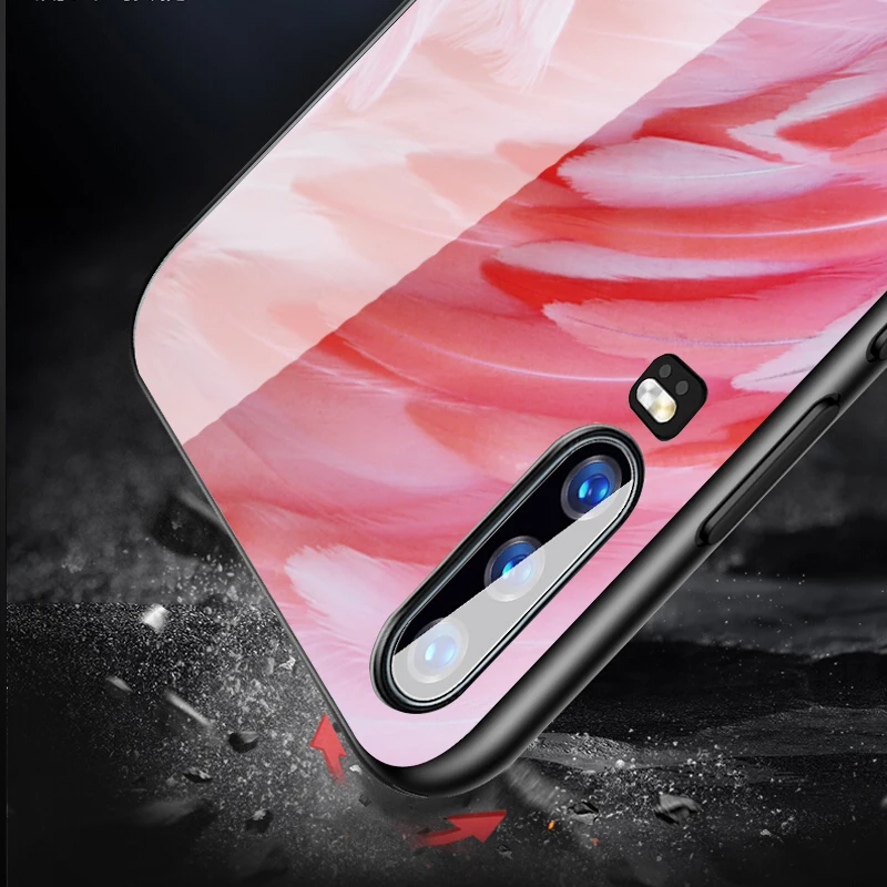 Чехол из закаленного стекла для huawei P30 P20 Lite mate 20 Lite перо черный чехол s для huawei Honor 9 10 Lite 8X MAX P Smart Z Nova 3