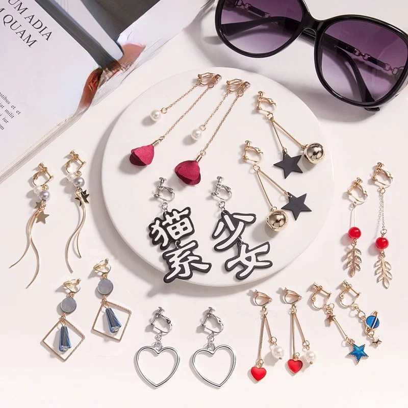 Ear Clip Earrings For Women Hypoallergenic Handmade