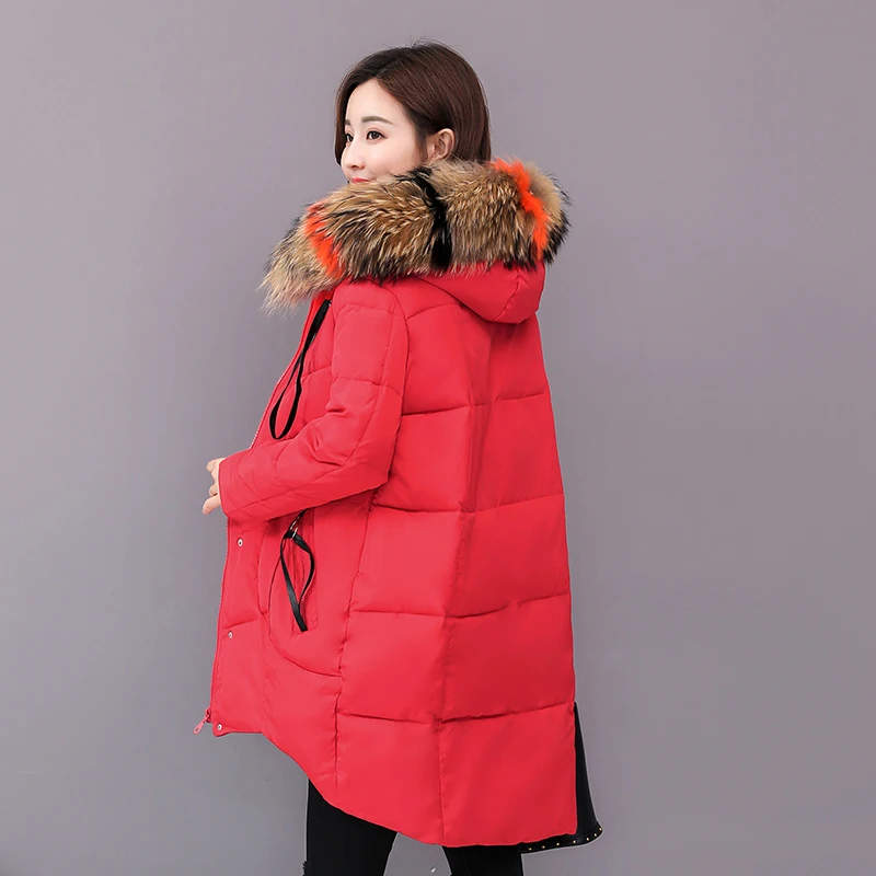 Plus Size 4XL 5XL Winter Jacket Women Padded Outwear Hooded Colorful Fur Female Coat Long Parka Mujer Invierno