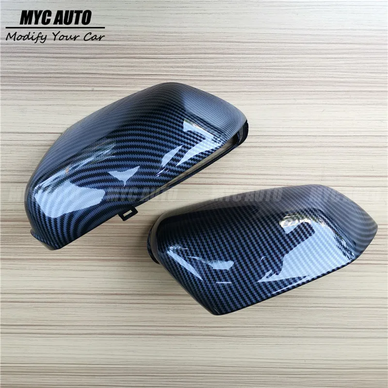 Rear View Mirror Cover For Volkswagen VW Polo 2004 2005 2006 2007 2008 Carbon Fiber Look Mirror Cover