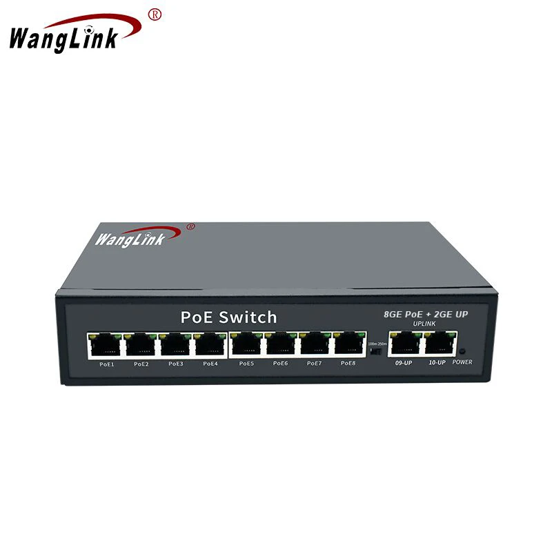 Wanglink POE коммутатор 100 м/1000 м 4/8/16 порт + 2 порта Uplink сетевой Ap/cctv камера