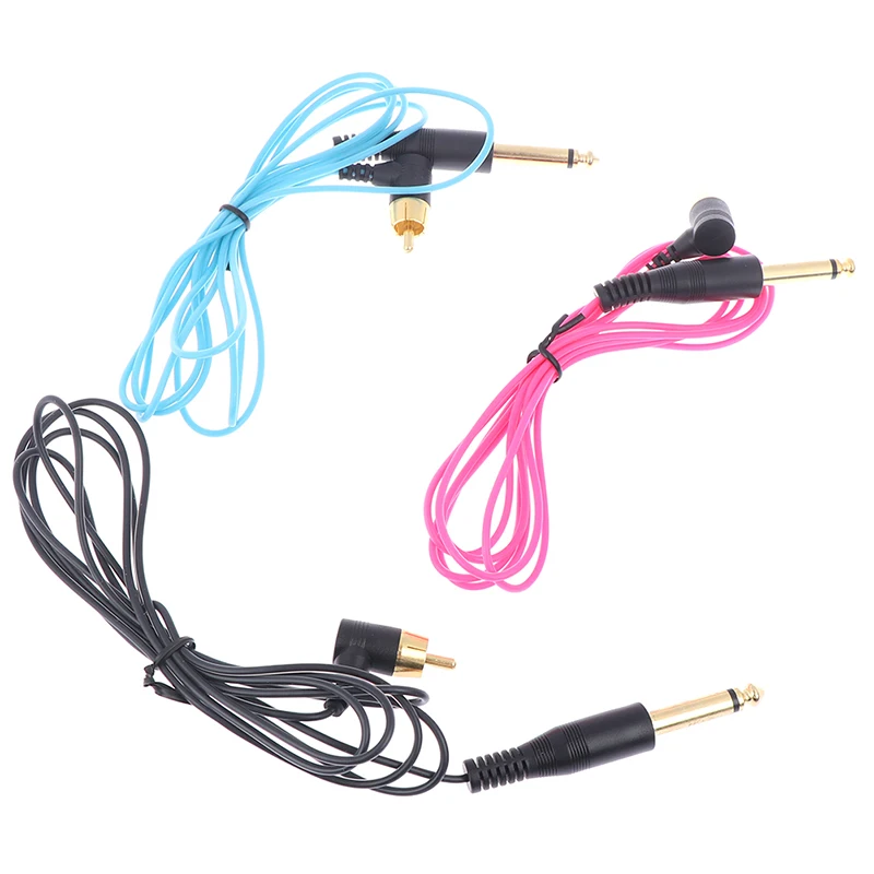 3 цвета, 90 градусов, прямоугольный шнур Rca для тату, штекер, зажим, шнур, силиконовый кабель, конвертер с силиконовым кабелем