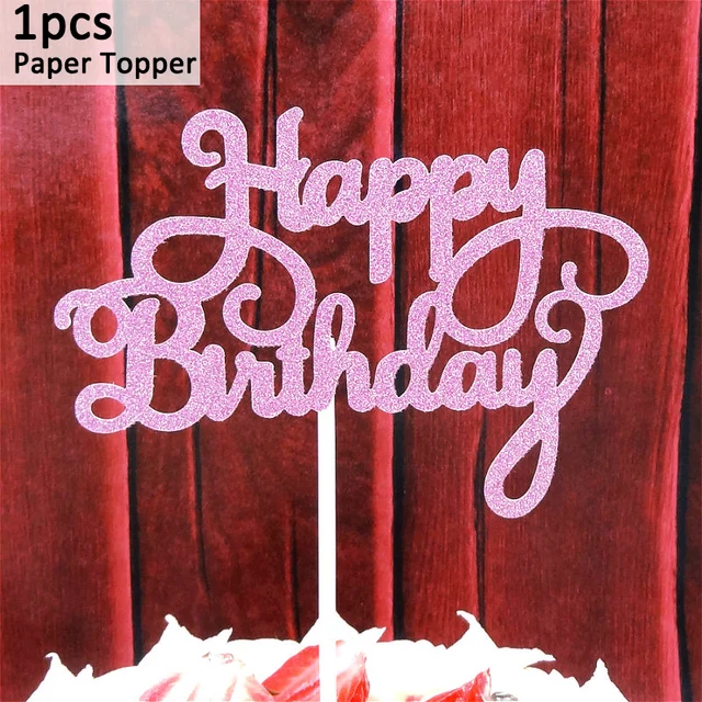 First Birthday One Cupcake Topper 1st Years Boy Girl DIY Party Decorations 1 Year Old Baby Birthday Decor Kids 1pcs pink topper