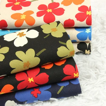 

Half Yard Thicken Cotton Fabric With Flower Print Imitate Cotton Linen Handmade DIY Bag Garment Material 100% Cotton CR-698