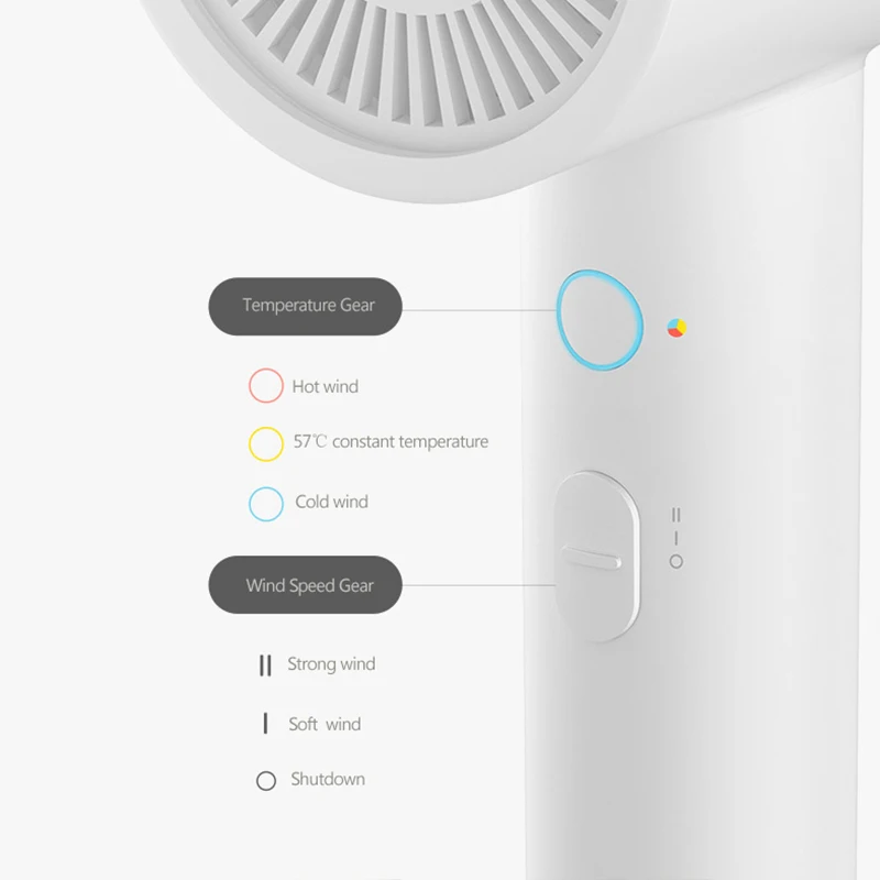XIAOMI MIJIA H300  Anion Hair Care Blower Quick Drying Smart Thermostatic Hair Dryer Portable size Blow dryer 6