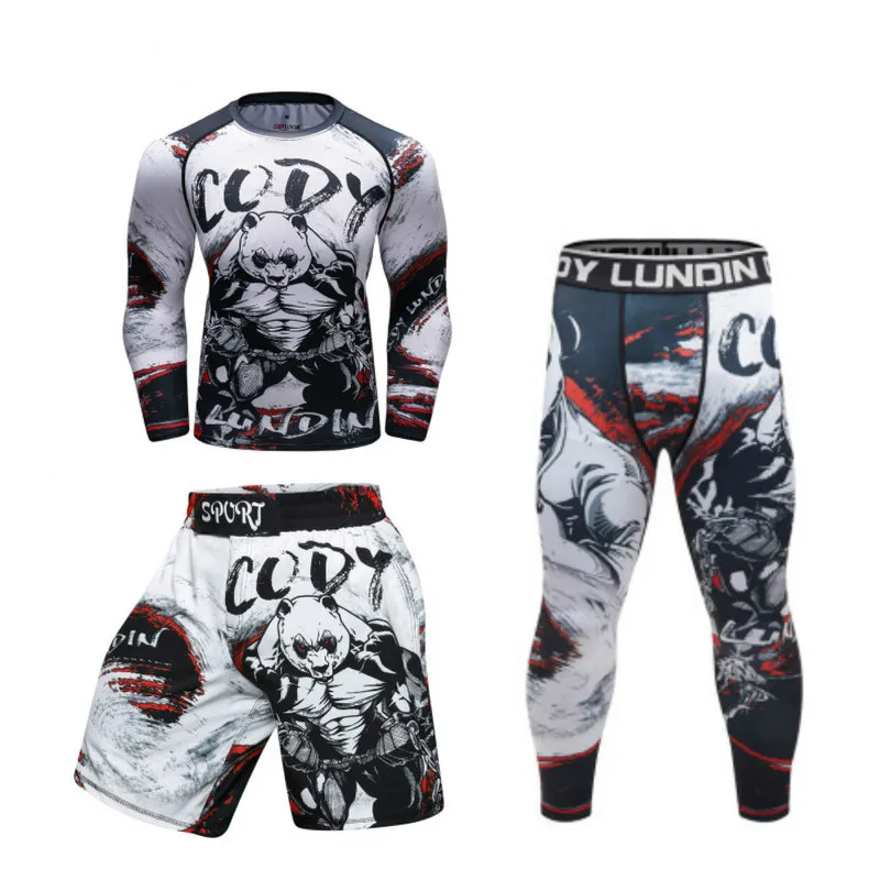Футболка для кикбоксинга MMA колготки штаны мужские шорты ММА Рашгард трикотажные