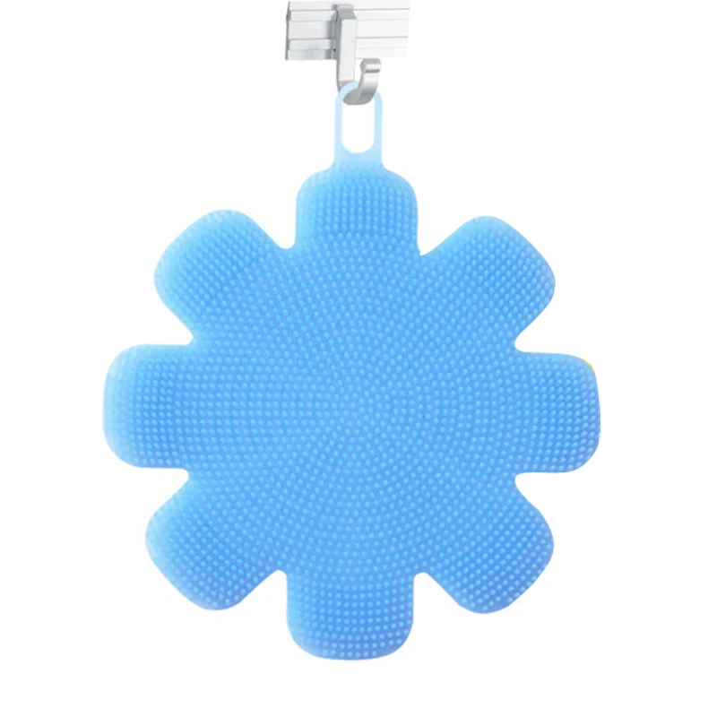 Blue flower Многофункциональная щетка для чистки посуды, силиконовая чаша, чистка посуды, чистящие средства, Бытовая кухонная утварь - Цвет: Blue flower