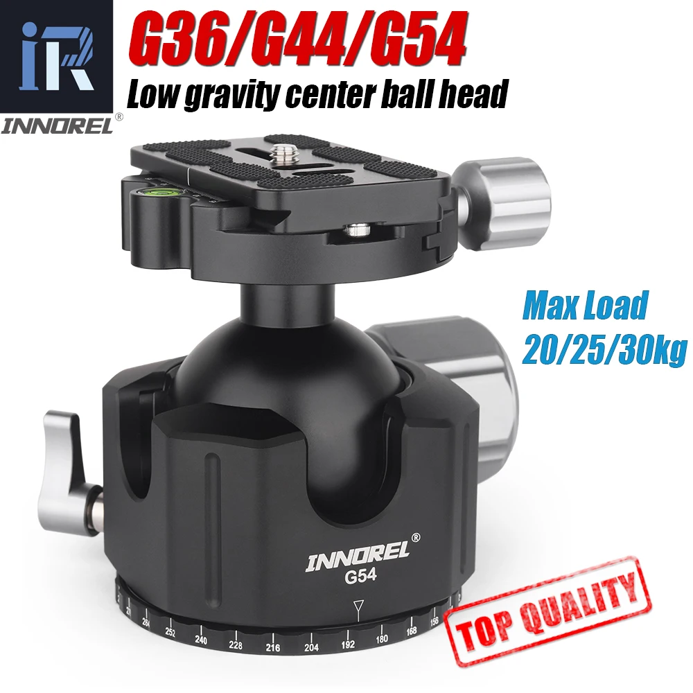 Innorel-cabeça de Tripé Profissional Cabeça de Baixa Gravidade Central Placa Panorâmica Arca Swiss qr para Câmera Dslr G54 G44 G36