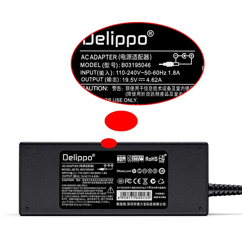 19,5 V 4.62A 90W адаптер переменного тока подзарядка для Dell Latitude D610 D620 D630 D631 D800 PP33L PP39L WU946 WU960 блок питания Delippo