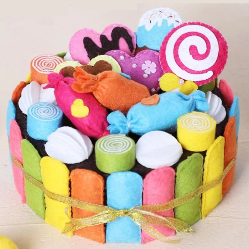 Diy Handmade Non-Woven Fabric Craft Christmas Cake Storage Box Felt Material Package 21/14.3cm