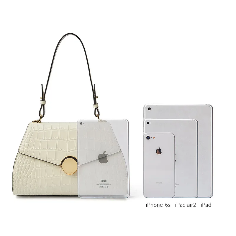 

Wang Leather Bag 2019 New Style Boston Bag Women's Commuting Casual Crocodile Pattern Shoulder Cowhide Handbag