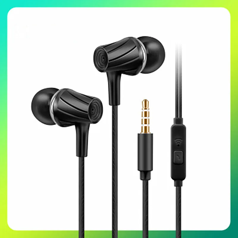 

3.5mm Wired earphones With Microphone Volume Control waterproof Music Gaming In-ear Sport Headset off white Earbuds music MP3