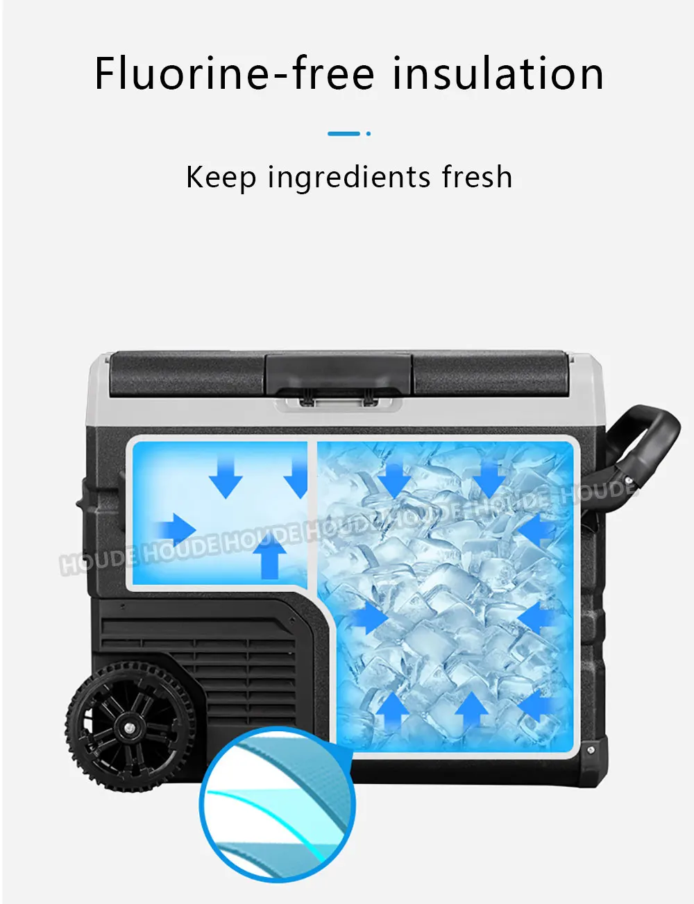 camping fridge Portable Car Fridge Electric 60W Quick Freezing 45L Large Capacity For Car Home Outdoor Picnic With Wheel  Keep Food Fresh mini car refrigerator