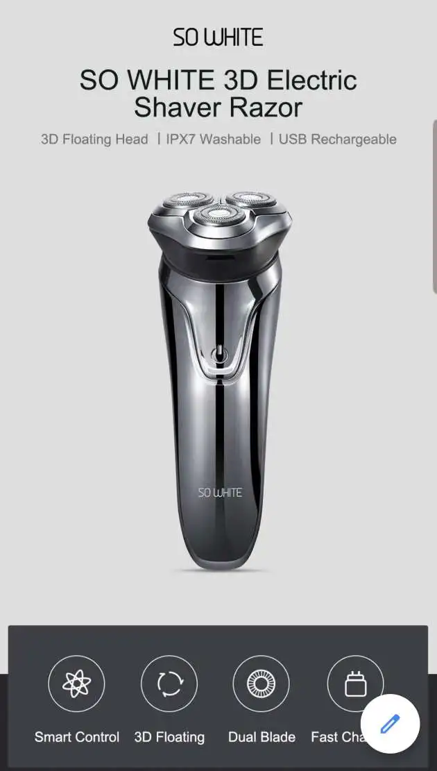 

3 pcs smart so white 3D Shaver by DHL