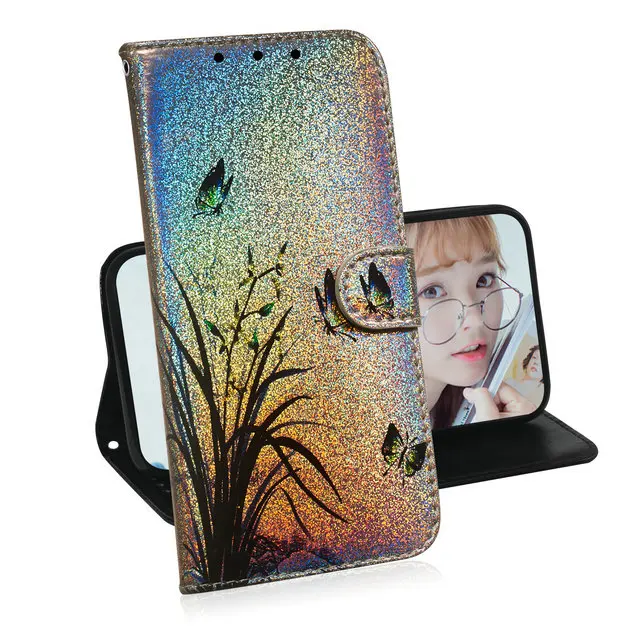 Шикарный шикарный Милый рисунок Флип Etui для iPhone 8 7 6 6s Plus чехол, роскошный Футляр Блеск чехол для iPhone 5 5S SE iPhone8 Coque - Цвет: A-4