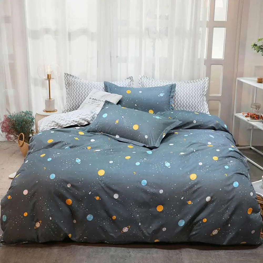 

Grey Planets Space Universe Bedding Set Cotton Microfiber Polyester Bedlinens Twin Full Queen King Size Duvet Cover Pillow Cases