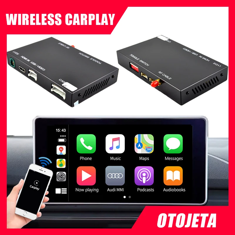 Carplay inalámbrico para AUDI A3, sistema de Audio y vídeo con pantalla