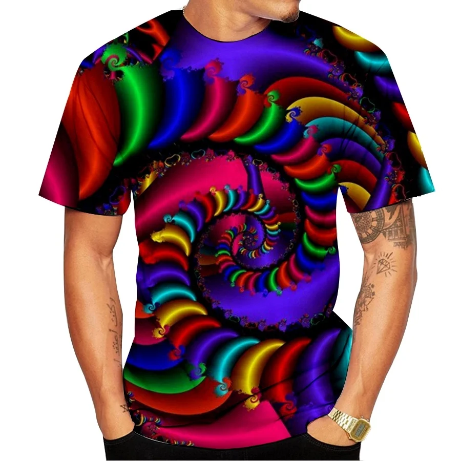 Новая мода Новейшая 3D печать футболка Радуга Vertigo Hypnotic Unisxe Забавные футболки с коротким рукавом Мужчины/wo Мужчины топы пуловер Тройник