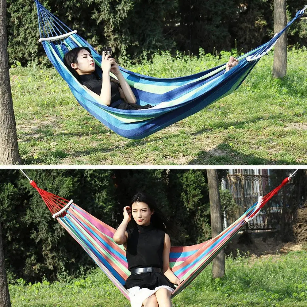 Portable 1-2 Person Camping Hammock with Mosquito Net Ultralight Hanging Bed 