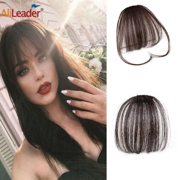 

Alileader Sale Air Bangs Blunt Bangs Long Human Hair Fringe Front Clip In Fringe Hairpiece Extensions Neat Air Bangs Natural