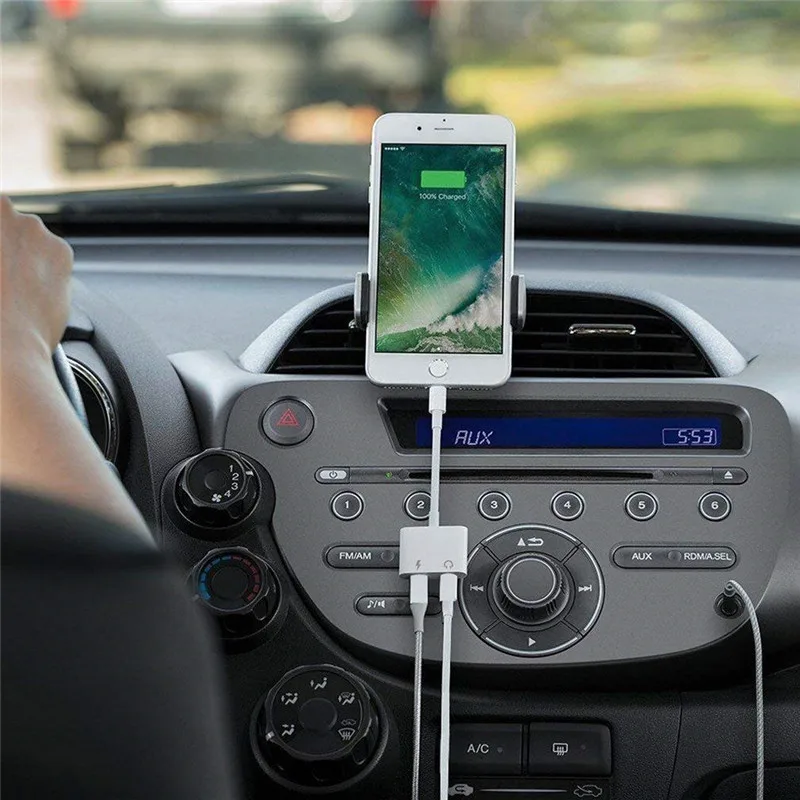 2 в 1 3,5 мм аудио+ зарядное устройство адаптер для iPhone 7 8 Plus X XR XS MAX IOS сплиттер наушники. Дополнительный разъем для наушников 3,5 Jack зарядный кабель
