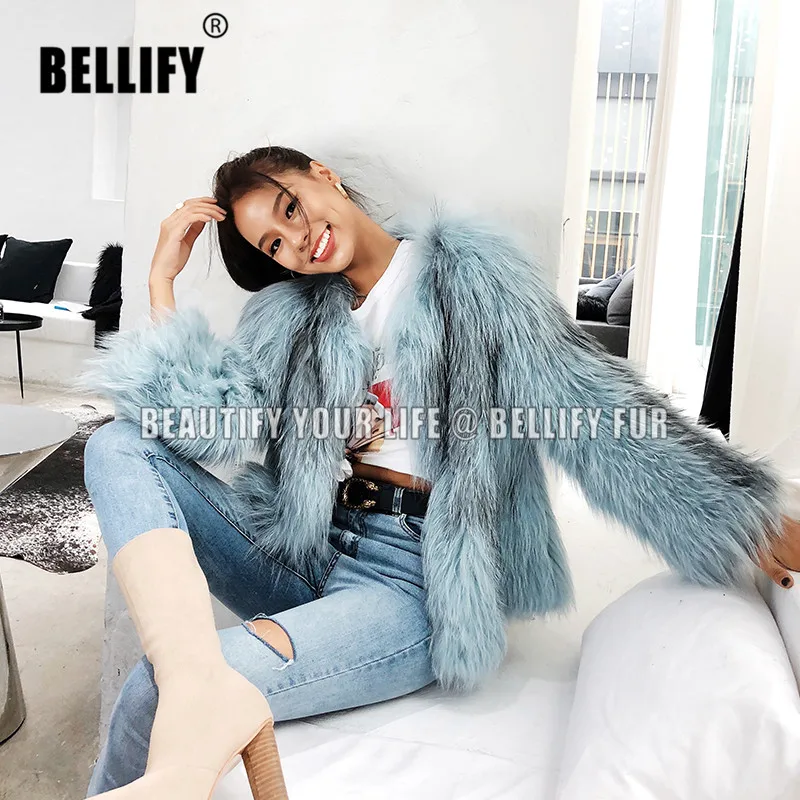 Европейские модные женские красивые Azul Cristal куртки с натуральным лисьим мехом Роскошные трикотажные меховые пальто ручной работы