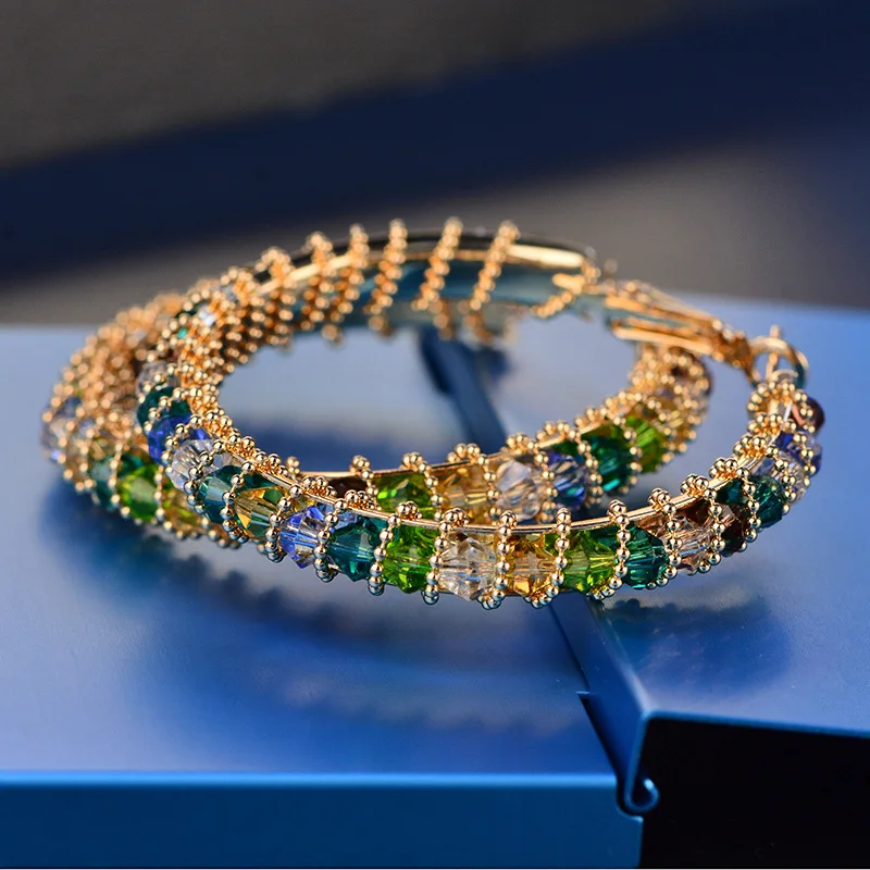 Grande círculo geométrico incrustado colorido aaa zircon