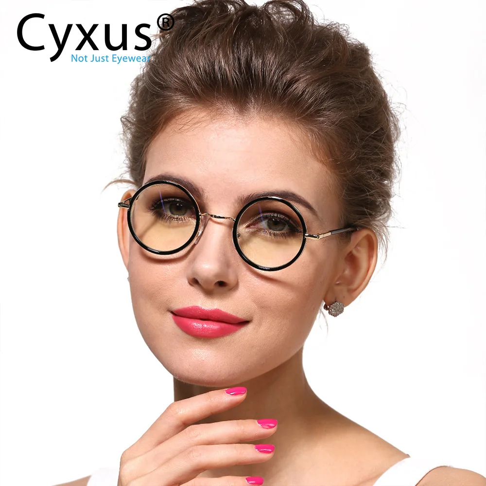 Cyxus анти голубой свет компьютерные очки для анти глаз глазное напряжение круглая рамка в стиле ретро Для женщин-8104