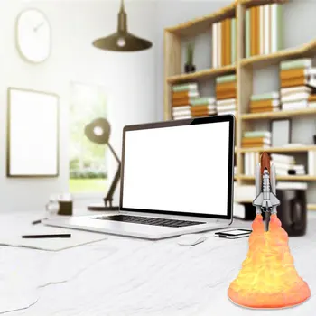 

3D Print Space Rocket Shuttle Flexible Night Light Rechargeable Lamp for Space Lovers Kids Bedroom Light Desktop Decoration