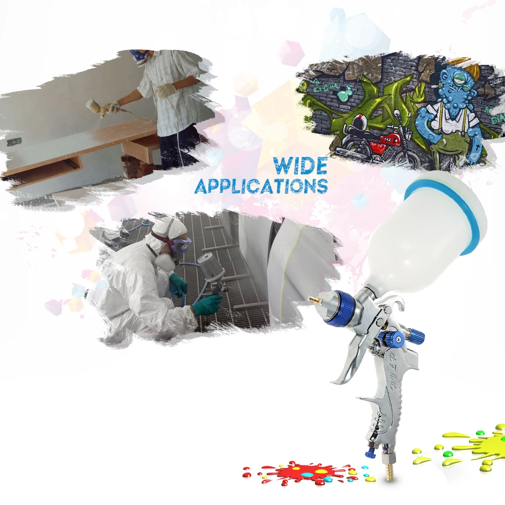 601 комплект аэрографа HVLP пневматический пистолет-распылитель для гравитационной подачи краски набор аэрографитных щеток из нержавеющей стали 1,4 мм 1,7 мм 2,0 мм Насадка