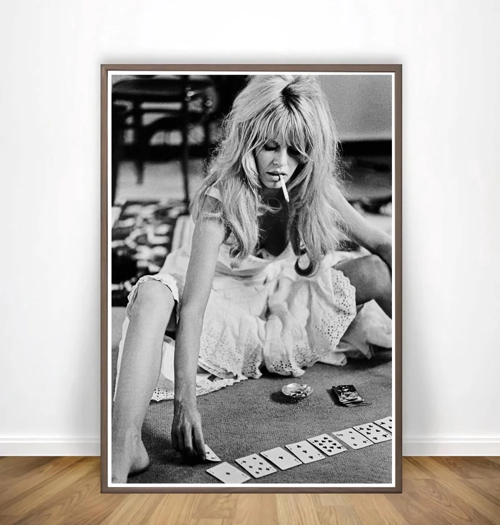Модный плакат Brigitte Bardot холст художественные принты черный и белый печать