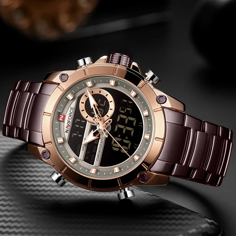 Top Brand Men Watches Naviforce Fashion Luxury Quartz Watch Mens Military Chronograph Sports Wristw-3