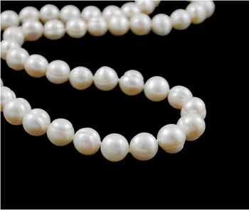 

noble women gift 17INCH GOLD CLASP HUGE Elegant 9-10mm Natural Freshwater Pearl Necklace Customized AAA