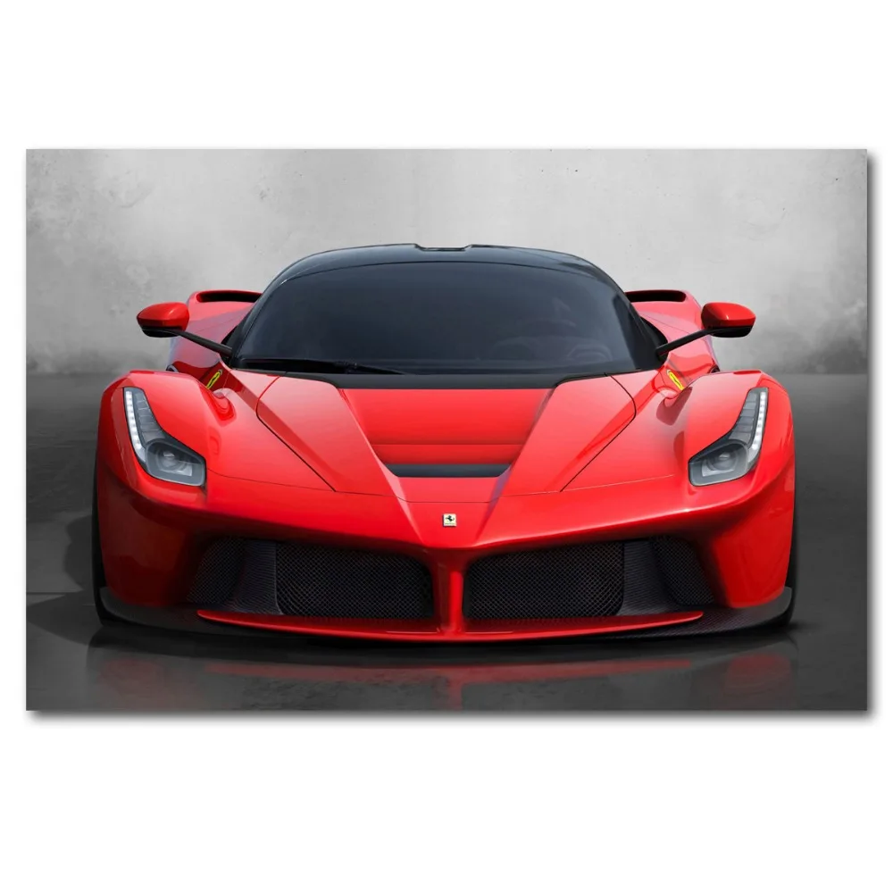 Ferraris-laferrari-Supercar-red-car-Sport-GT-Poster-Wall-Art-Picture-Silk-Canvas-Printed-Art-Paintings