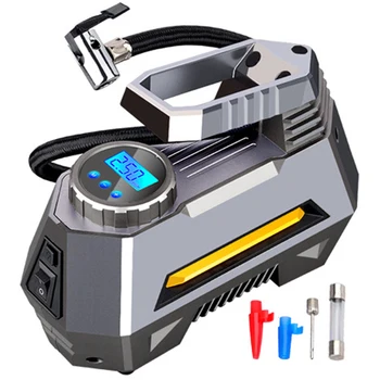 

Car Air Compressor Tire Inflator Portable Car Tire Pump With Digital Pressure Gauge (150 Psi 12V DC) Bright Emergency Flashlight