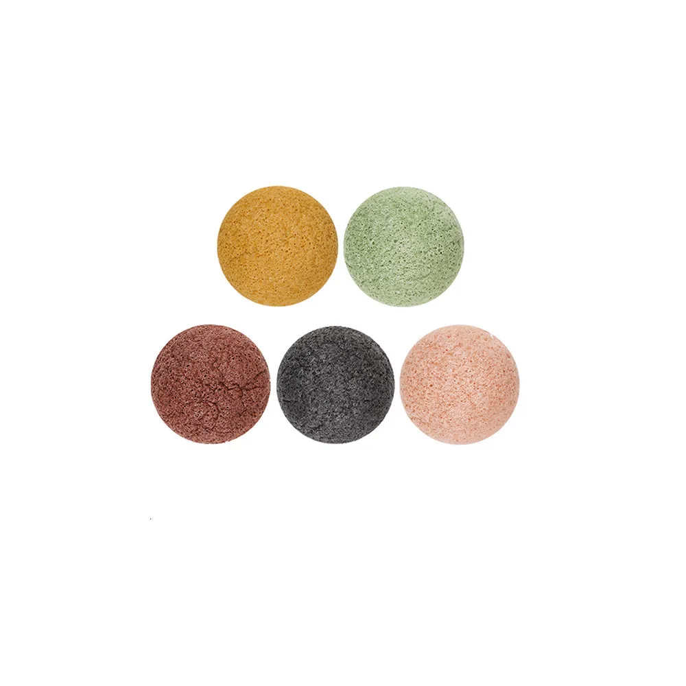 Microfiber Wash Sponge Puff Cleansing Natural Face Cream Dry And Wet Two-state Semi-circular Multicolor