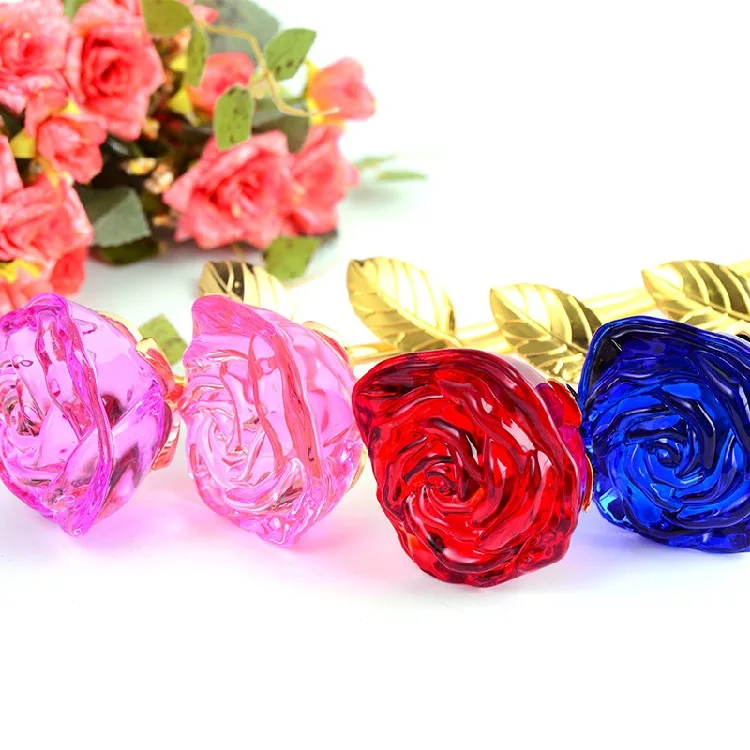 Crystal Rose Creative Crystal Decoration for a Girlfriend Gift Rose Lovers' Day Valentine's Day Gift